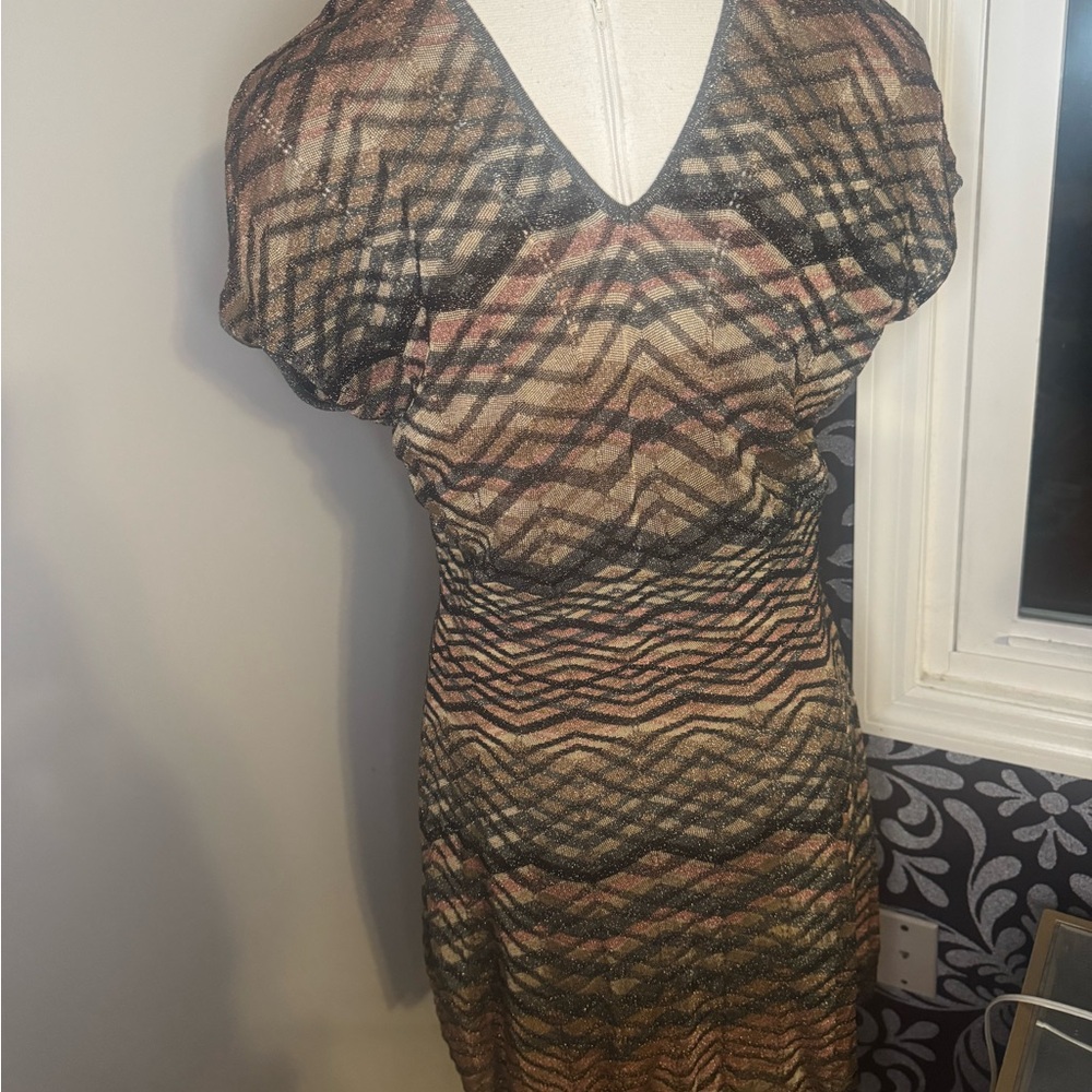 Elegant Missoni M  Multicolor Chevron Dress